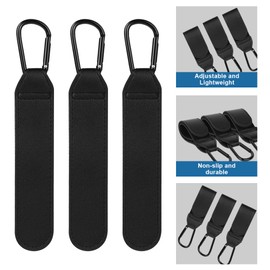 URAQT Pram Hooks, Pack of 3 Universal Tags for Prams, Leather Look, Pram Bag Holders, Pram Hooks, Bag Hooks, Buggy Clips, Carrier for Changing Bag, Bags, Shopping Bag