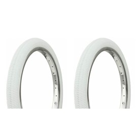Lowrider Tire Set. 2 Tires. Two Tires Duro 18" x 1.95" White/White Side Wall Bike Tires, Bicycle Tires, BMX Bike Tires, Chopper Bike Tires