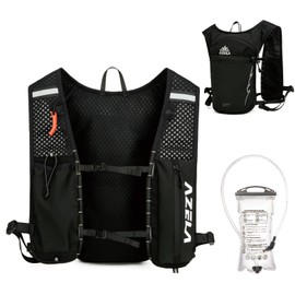 JEELAD Lightweight Running Vest for Women and Men with 1.5L Water Bladder for Hiking Trail Running Gear Cycling Marathon (E-Black-with 2L PEVA Water Bladder)