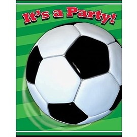 Multicolor 3D Soccer Paper Cards Invitations - 5.5" x 4" (8ct) - Perfect for Soccer-themed Parties, Events, and Celebrations