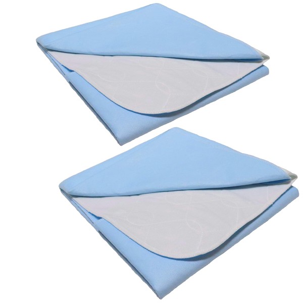 Set of 2 Incontinence Pads, Washable Bed Inserts, Moisture Protection,