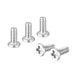sourcing map M1.2-0.25 x 3mm 20Pcs Flat Round Head Screws 304 Stainless Steel Phillips Drive Machine Screws Hardware Fastener for Furniture Connection