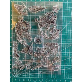 Arrietty Mermaid Seashell Fish Ocean Sea Weed Clear Stamps for Cards Making Decoration Clear Stamps or Scrapbooking Paper Craft Tools