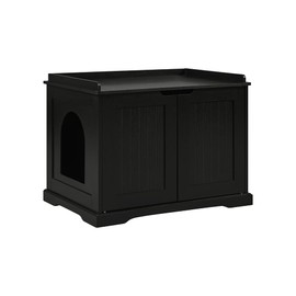 unipaws Black Cat Litter Box Enclosure Furniture, Kitty Hidden Litter Box Cover, Concealed Litter Box Cabinet, Dog Proof Cat Litter Boxes, Hideaway Litter Box, Cat House
