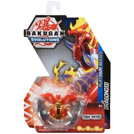 Bakugan Evolutions, Dragonoid (Rojo), Serie Platinum True Metal, 2 BakuCores y Tarjeta de Personaje, Juguetes para niños para niños de 6 años en adelante