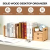 KIRIGEN Wood Adjustable Desk Orangizer Storage Expanable Desktop Bookshelf Fully