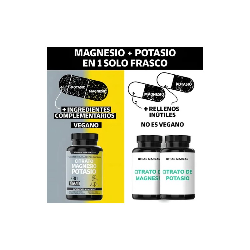 Citrato de Magnesio y Potasio Beyond Vitamins con Plátano y