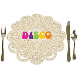 Big Dot of Happiness 70’s Disco - 1970s Disco Fever Party Round Table Decorations - Paper Chargers - Place Setting for 12