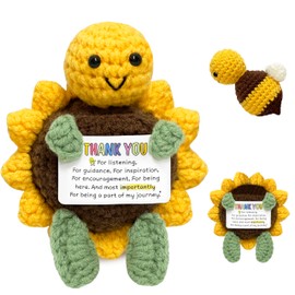 Thank You Appreciation Gifts for Women Men - Going Away Gift Inspirational Gift for Coworker Teacher Boss, Birthday Cheer Up Gifts for Mom Grandma Wife, Emotional Positive Support Crochet Turtle