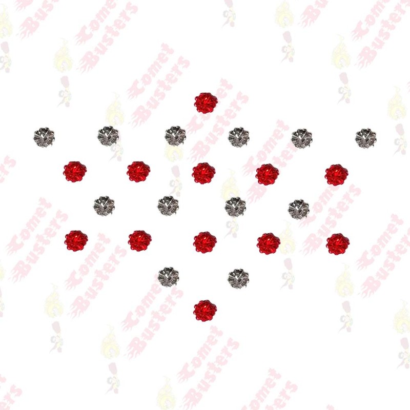 Comet Busters Diamond Collection Small Stone Red Silver Bindi