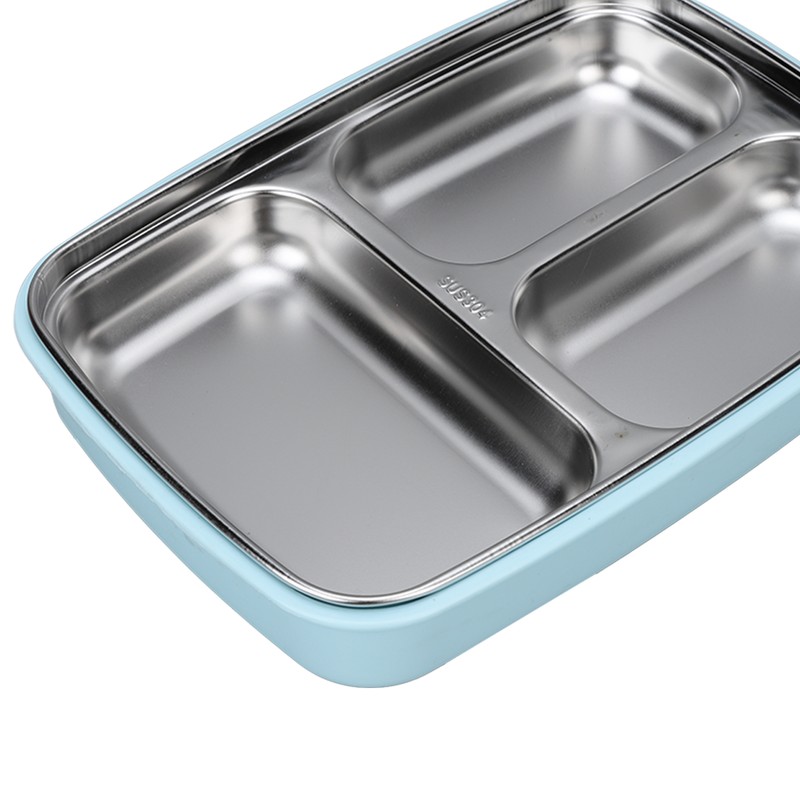 Thermal Insulation Bento Lunch Box 3 Grids Leakproof 304 Stainless