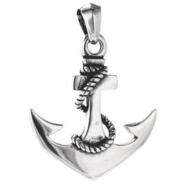Kiss of Leather XL Anchor Pendant 925 Sterling Silver No. 269, Sterling Silver, No Gemstone