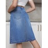 SweatyRocks Women's Casual High Waist Jean Skirt Split Back Straight