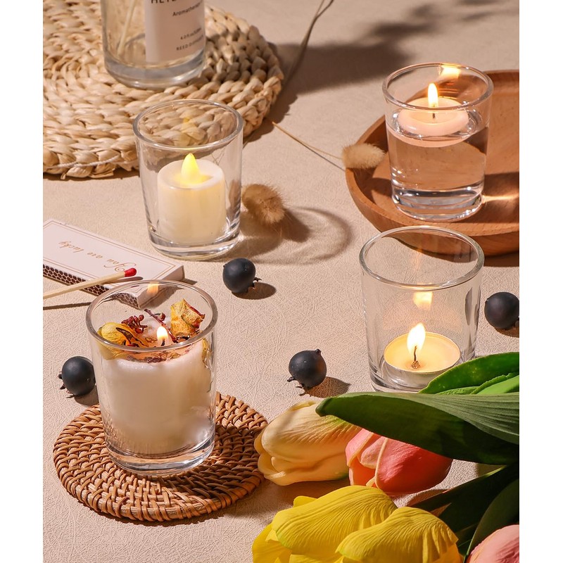 Letine 36-Pack Votive Candle Holders - Clear Glass Tea Light