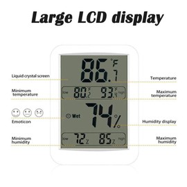 Digital Hygrometer Indoor Thermometer, Humidity Gauge Indicator Room Thermometer, Accurate Temperature Humidity Monitor Meter for Home, Office, Greenhouse, Mini Hygrometer