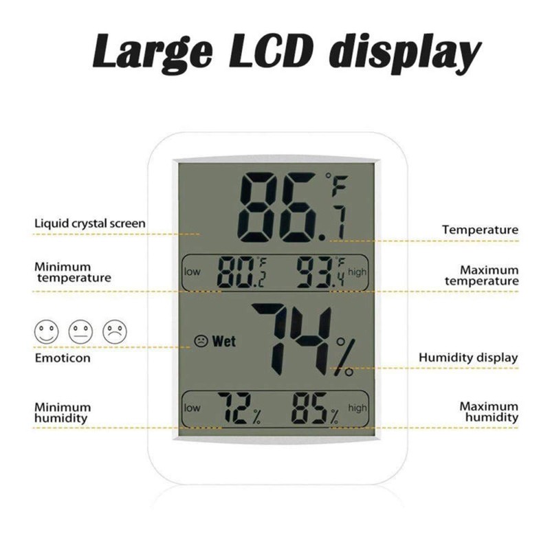 Digital Hygrometer Indoor Thermometer, Humidity Gauge Indicator Room Thermometer, Accurate