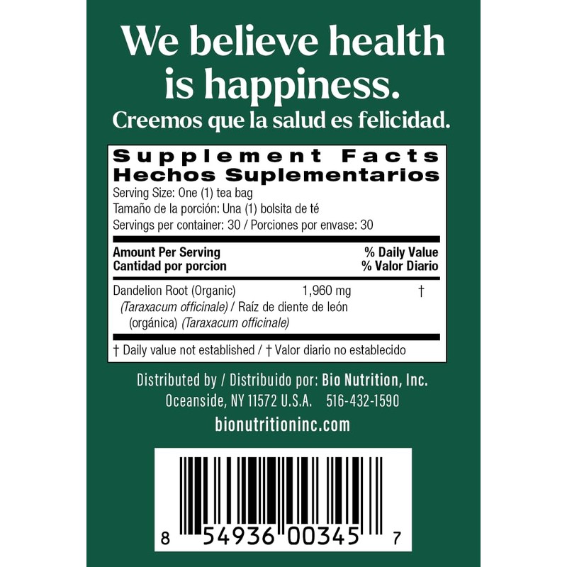 Bio Nutrition Tea Dandelion Root 30 Bag