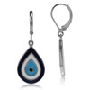 Silvershake Blue and White Enamel 925 Sterling Silver Evil Eye