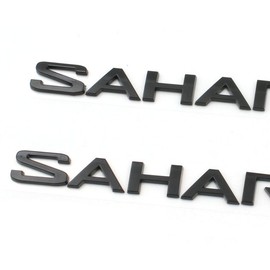 2PCS Sahara Door Fender Emblem Compatible with 2018-2024 Wrangler JL 3D Letter Nameplates (Gloss Black)