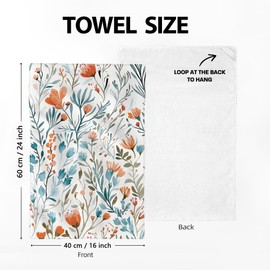 Juego de 2 toallas de cocina decorativas de flores azules, flores de acuarela para cocina, hornear, cocina, suave, absorbente, clásico, floral, para secar platos, decoración de día festivo