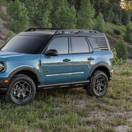 Precut American Flag Rear Side Window Decals Fits 2021+ Bronco Sport 2dr Rear Quarter 3rd Window Upgrade Bubble Free Vinyl Matte Black Kit of 2