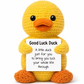 Good Luck Card Gifts for Women Men Him Her,Funny Crochet Duck Gifts