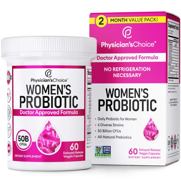Prebiotics & Probiotics for Women - Science Backed ProCran - Organic Prebiotics, 50 Billion CFU, D-Mannose & Cranberry for Digestive, Immune, Feminine Health, Soy & Dairy Free, 60 Vegan Capsules