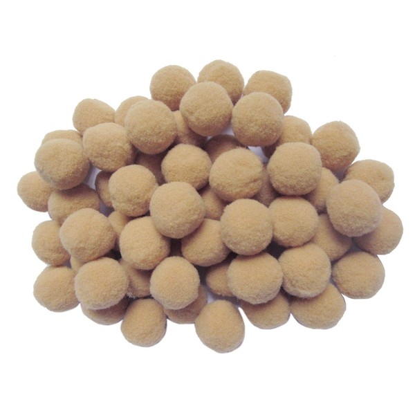 YYCRAFT 100pcs 1 inch Craft Pom Poms Balls for Hobby Supplies and DIY Creative Crafts, Party Decorations,Tan