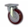 5" Swivel Plate Caster with Maroon Polyurethane Wheel 1200# (4