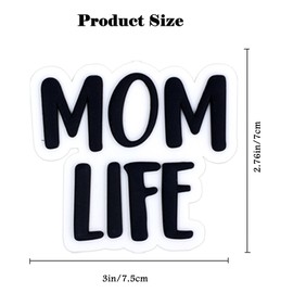 Oudizz Charms for Beach Bag, Bogg Accessories Charms PVC Rubber Compatible with Beach Bag Original All Models, Insert Decoration for Simple Modern Handbag Totes, Mom Life Charm