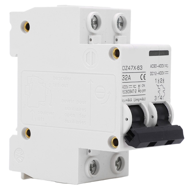 2P Miniature Circuit Breaker DIN Rail Mount Disconnect Switch for