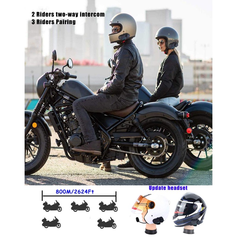 TCOM VB New Version Motorcycle Helmet Bluetooth Headset with Music