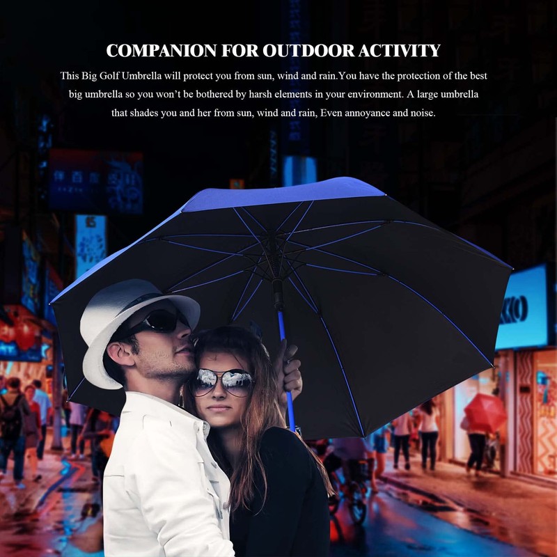 Automatic Open Golf Umbrella，Extra-Large Oversized 62 Inch Windproof Rain Stick