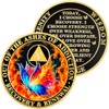 5 Year Butterfly Flame Triangle Sobriety Coin | Striking Silver