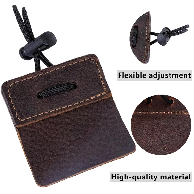 Tiardey 3 PCS Leather Archery Finger Tab Adjustable Bow Hand