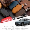 Yourkar Car Key Case, Genuine Leather Auto Fob Storage Bag,