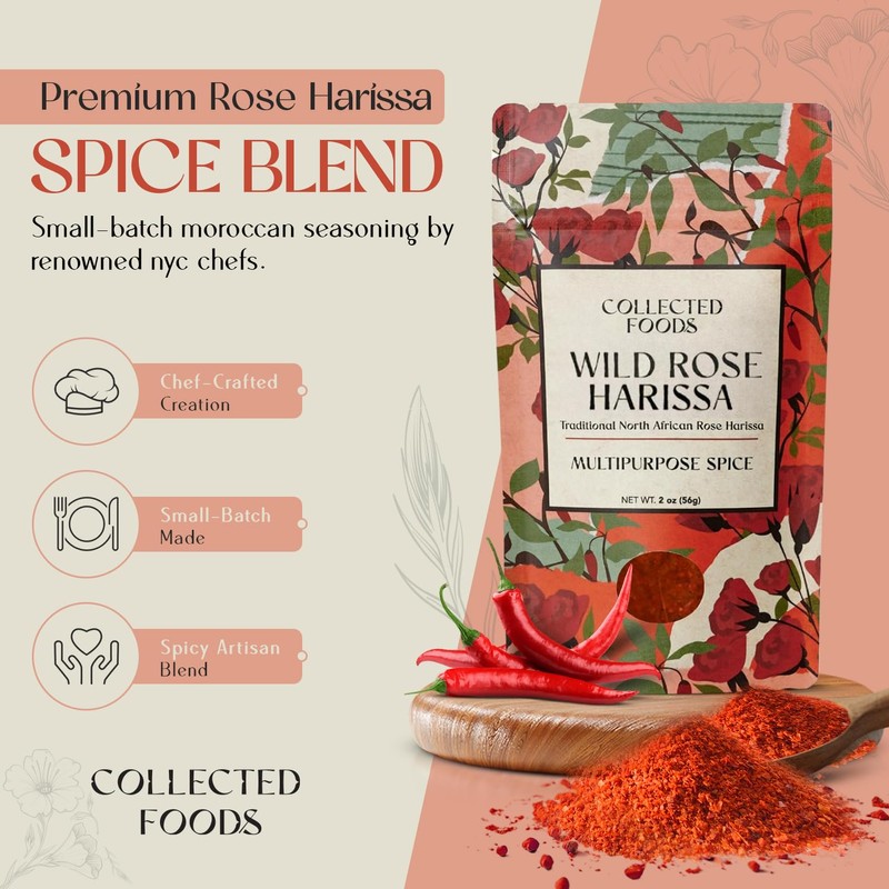 Premium Rose Harissa Spice Blend – Small-Batch Moroccan Seasoning with