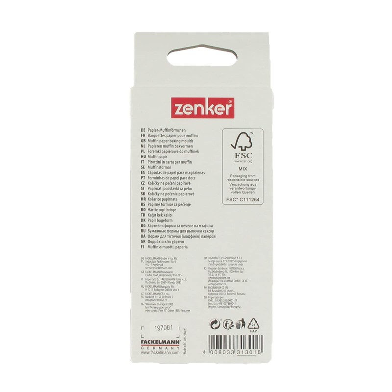 Zenker 31301 75 x FSC Paper Cases for Muffins and