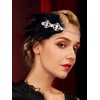 SWEETV Flapper Headband 1920s Headpiece, Rhinestone Feather Roaring 20s Great