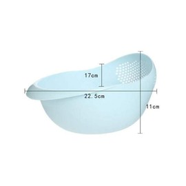 Rice Sieve Plastic Colander Kitchen Drain Basket with Handles Rice Bowl Strainer Strainer Basket Sink Drain Kitchen Tools - Color: white