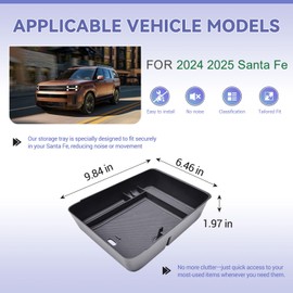 RUNROAD Center Console Organizer Tray Compatible with 2024 2025 Hyundai Santa Fe Accessories, Armrest Storage Box For Santa Fe Accessories Middle Console Tray Insert Organizer Coin Holder