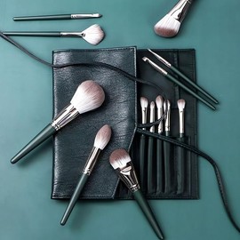 Face makeup mini brush set makeup tool pack brush kit pouch beauty item 14-piece face brush set - green / 페이스 메이크업 미니 브러쉬 세트 화장 도구 팩 브러시 키트 파우치 뷰티 아이템 얼굴 브러쉬14종세트-그린