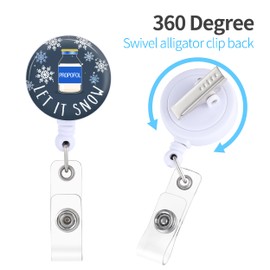Badge Reels Holder Retractable with ID Clip for Nurse Name Tag Card Funny CRNA Anesthesia Anesthesiology Anesthetist Nursing Doctor Teacher Medical Work Office Alligator Clip ZJK426