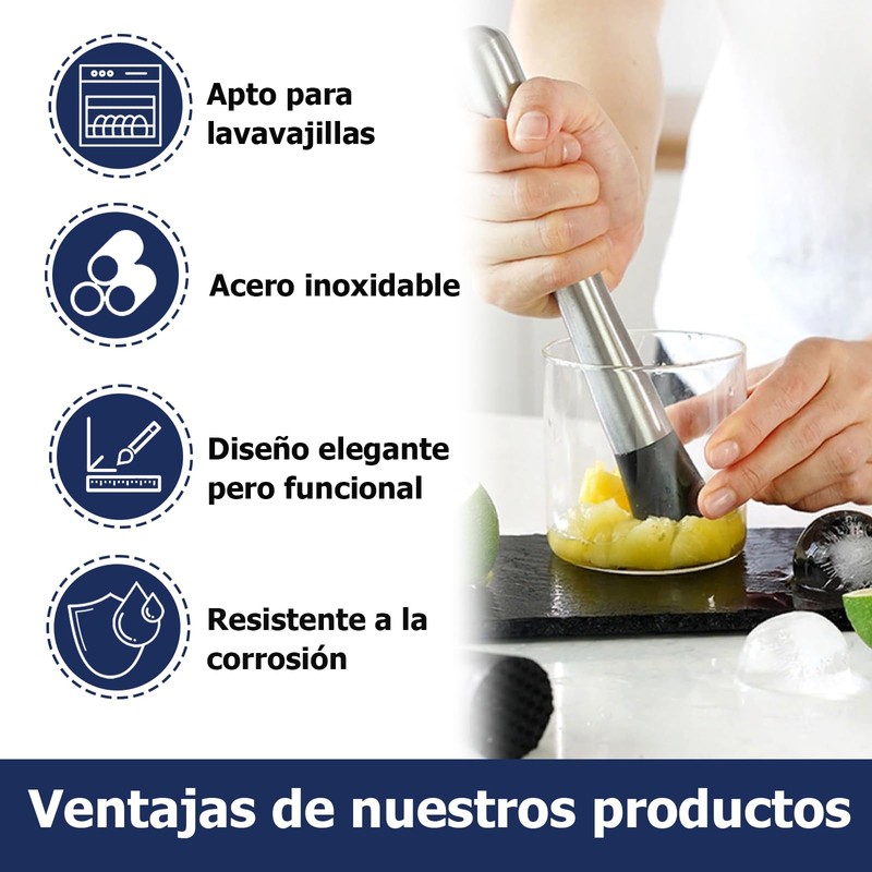 Muddler De Cóctel De Acero Inoxidable, Muddler Para Cócteles, Cocktail
