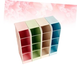 jojofuny 4pcs Multifunctional Desk Pen Holder Storage Box Desktop Organizer for Office Home Use Green Beige for Pencils Highlighters Scissors Tidy Up Your Workspace