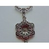 Handmade ANTIQUE SILVER FLOWER BEADED LANYARD ID BADGE HOLDER NECKLACE