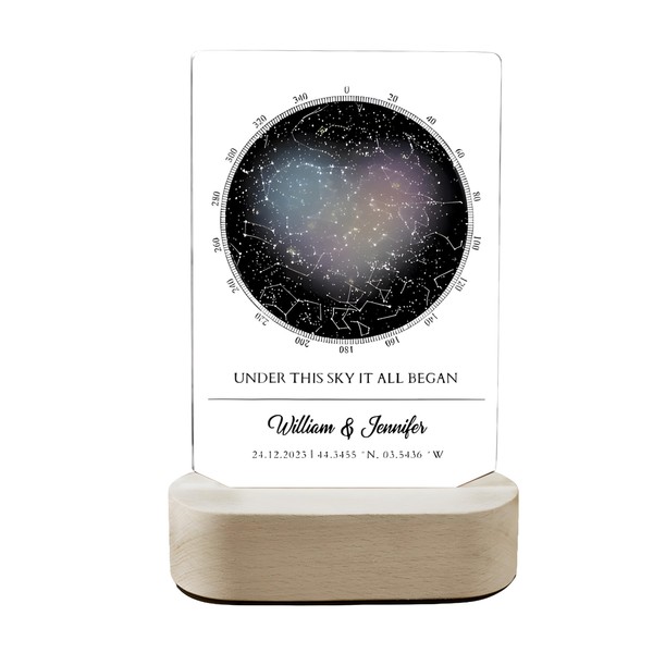 KOLSTRAW Personalized Star Map Plaque With Specific Dates & Place,