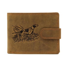 NORDEE Women's Wallet 8 x 10.5 x 1.5 cm Leather Wallet Men's Elegant Wallet with 10 Card Slots and 2 Coin Pockets - Brown, dog, Casual