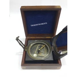 Kelvin & Hughes London 1917 Brunton Compass with Wooden Box Rustic Vintage Home Decor Gifts