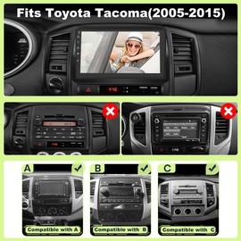 Pyniro 2G+64G Car Radio Stereo for Toyota Tacoma 2005-2015 10 Inch Android 13 Head Unit Touchscreen with Wireless CarPlay Android Auto Bluetooth GPS Navigation with Rear Camera (B)